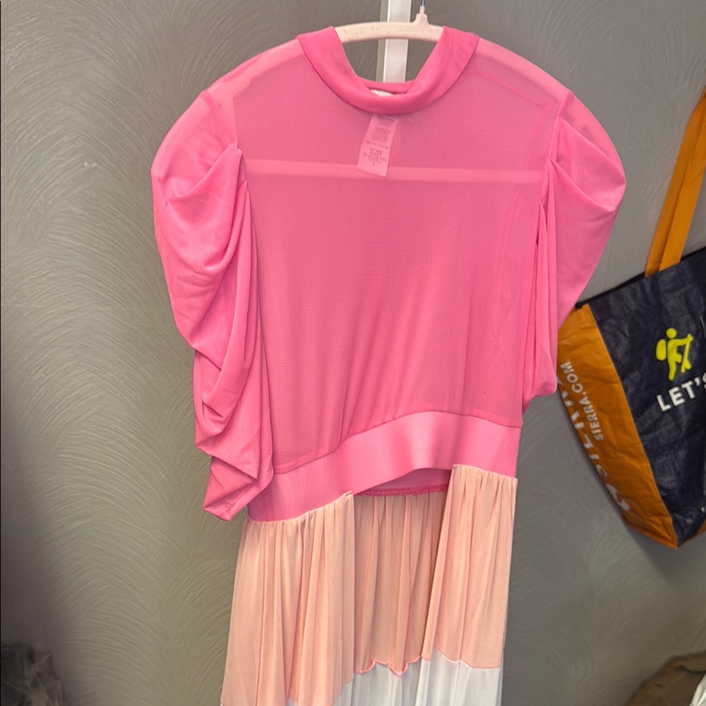 Pink and White Colorblock Maxi Top - Picture 4 of 5